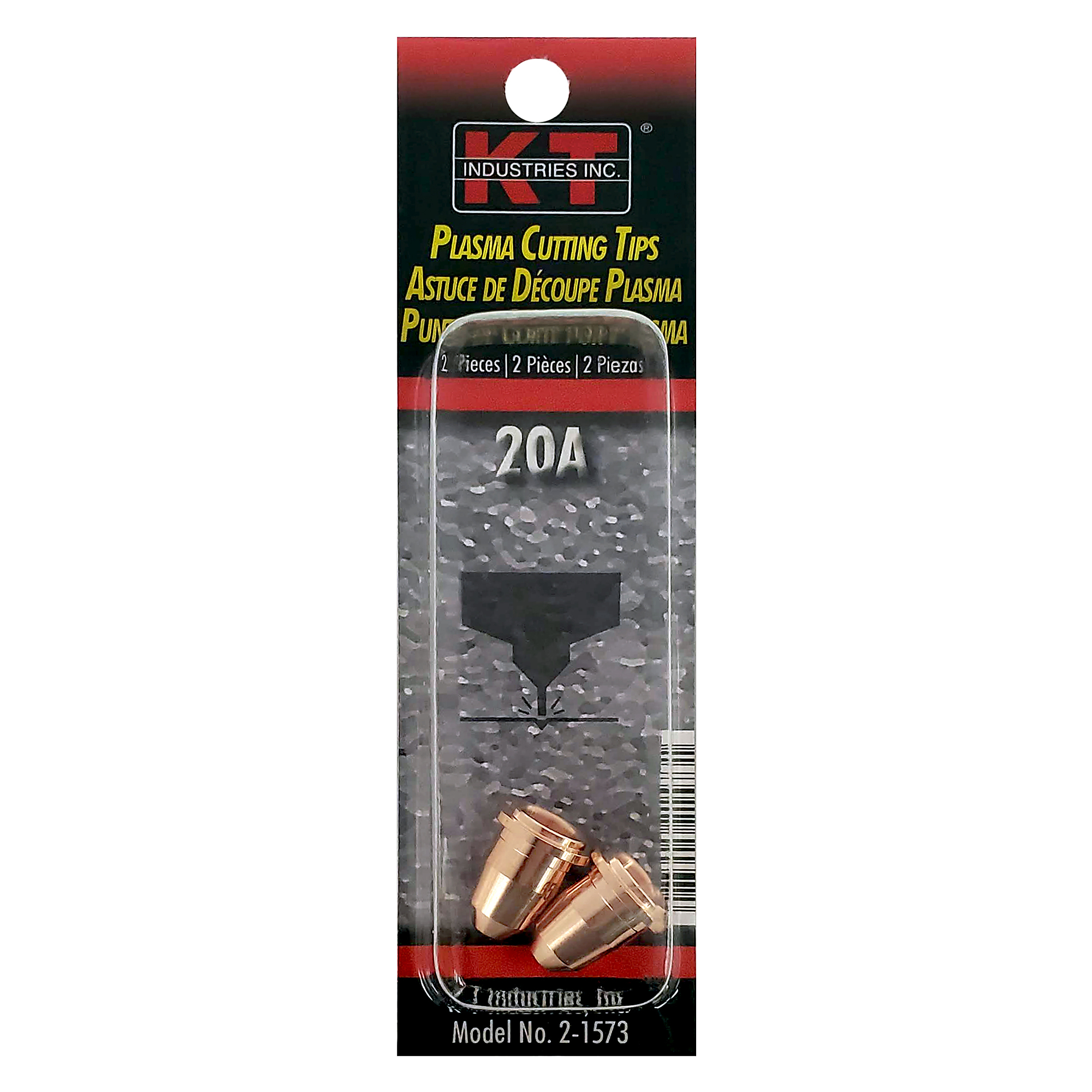K-T Industries Plasma Cutting Tips — 20 Amps, 2 Pk., Model# 2-1573
